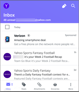 Yahoo Mail 應用程式內檢視模式的圖像
